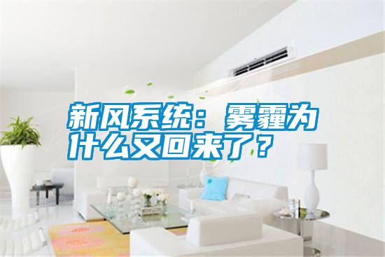 新風(fēng)系統(tǒng)：霧霾為什么又回來(lái)了？