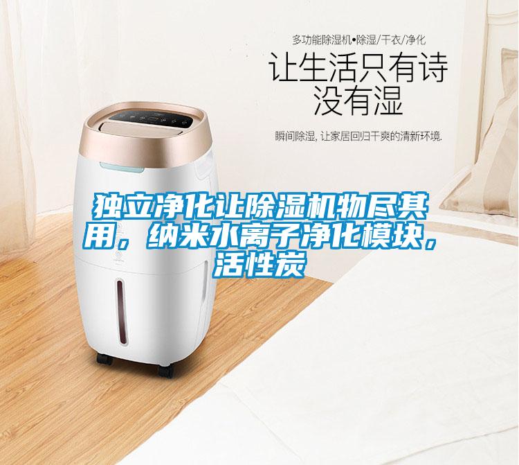 獨立凈化讓除濕機物盡其用，納米水離子凈化模塊，活性炭