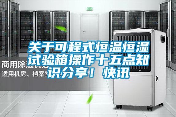 關于可程式恒溫恒濕試驗箱操作十五點知識分享！快訊