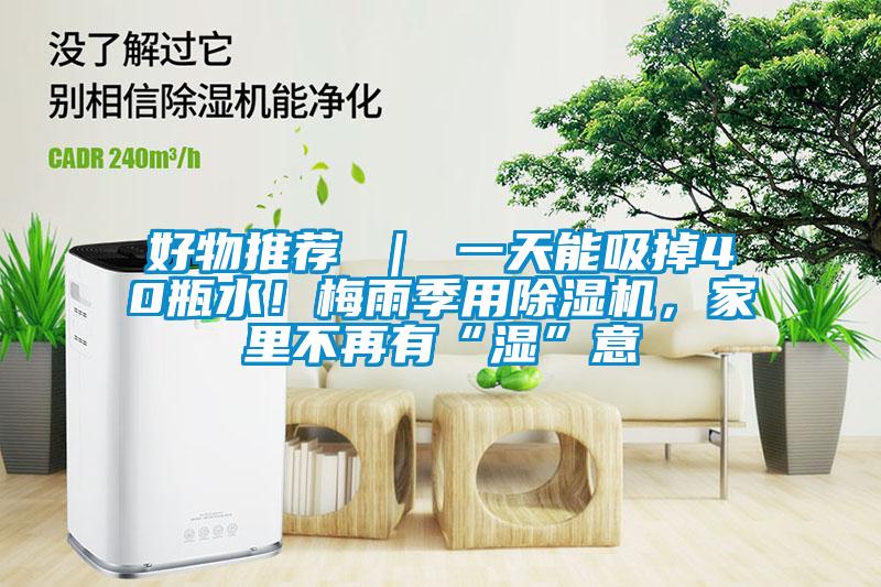 好物推薦 ｜ 一天能吸掉40瓶水！梅雨季用除濕機(jī)，家里不再有“濕”意