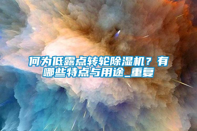 何為低露點轉(zhuǎn)輪除濕機？有哪些特點與用途_重復(fù)