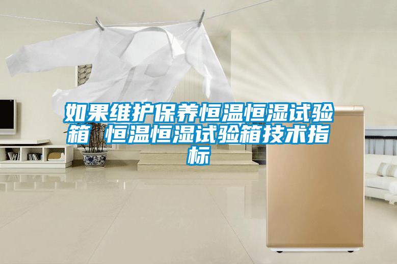 如果維護保養恒溫恒濕試驗箱 恒溫恒濕試驗箱技術指標