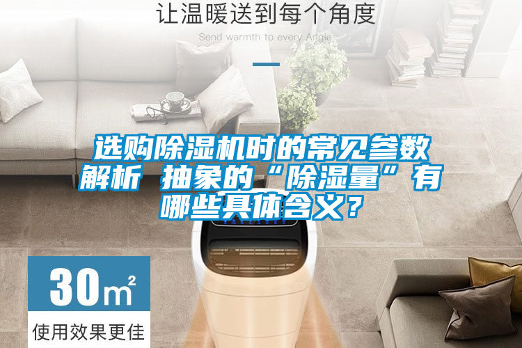 選購除濕機時的常見參數解析 抽象的“除濕量”有哪些具體含義？
